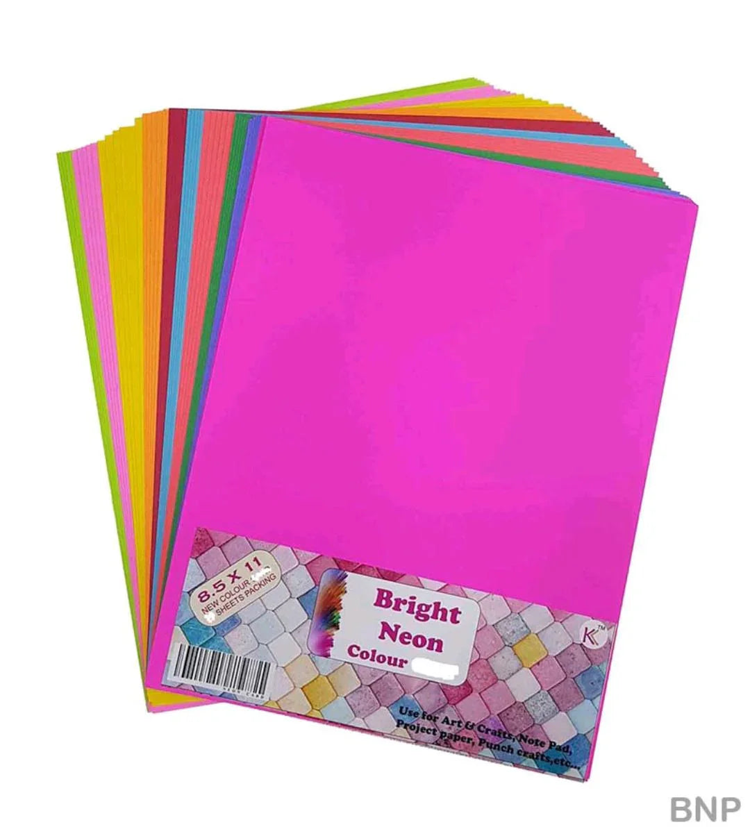 Bright Neon Color Paper Multi 100 Sheet 8.5X11 – Inkarto