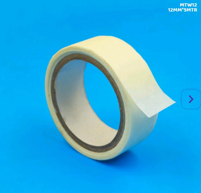 White Masking Tape 12mm x 5 Meters - Easy Removal