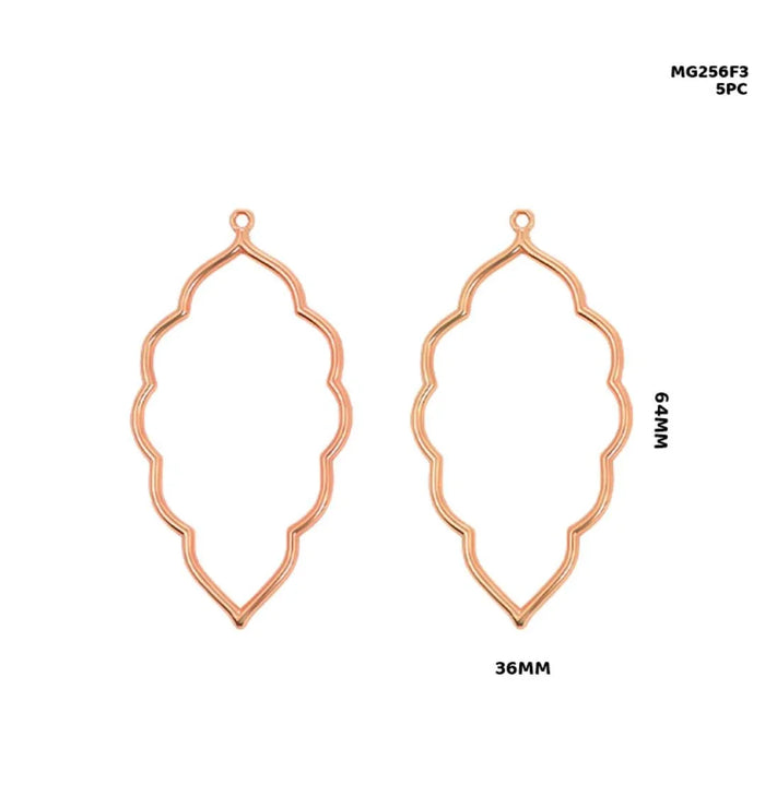 Rose Gold Leaf Shape Open Back Bezels for Jewelry & Resin (5 Pack)
