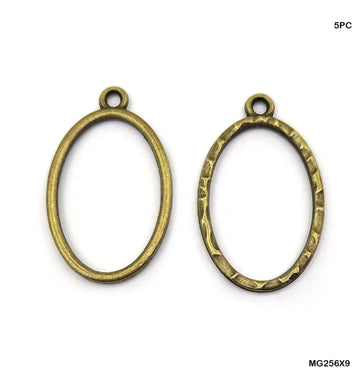 Copper Oval Bezel Settings for Jewelry Making (5 Pieces)