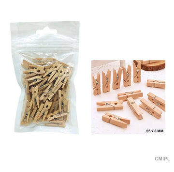 Clip 50Pc Mini Plain 1" Wooden (Cmipl)