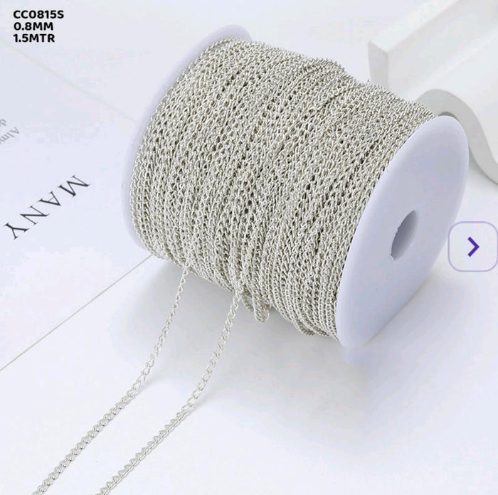 Cc0815S Chain 1.5Mtr Silver 0.8Mm