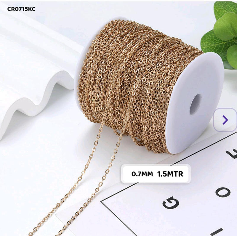 Gold Chain l 1.5Mtr X 0.7Mm l pack of 1