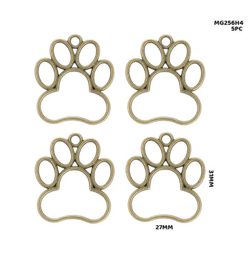 Mg256H4 Bezels Paw Shape 5Pc Copper