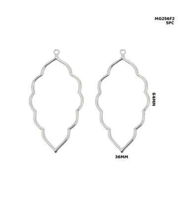 Silver Leaf Bezel Charms for Resin & Jewelry (5 Pack)