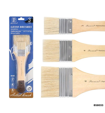 3Pc Gesso Brush Off White Bs8033