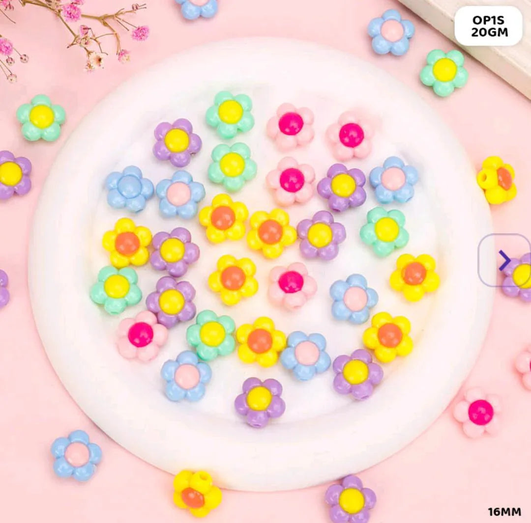 Flower Pastel Daisy Craft Beads (20gm) Pack of 1