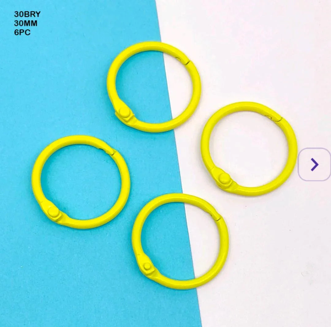 30Mm Book Binding Yellow Ring (6Pc) (30Bry)