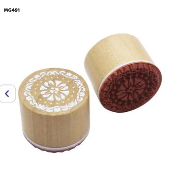 (Buy 1 Get 1 Free) Wooden Stamp Round Designs (Wsrd) Assorted Design