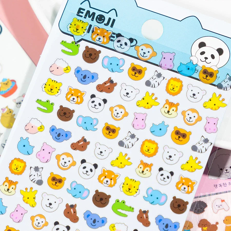 (Buy 1 Get 1 Free) Cute animal emoji sticker l pack of 1 sheet