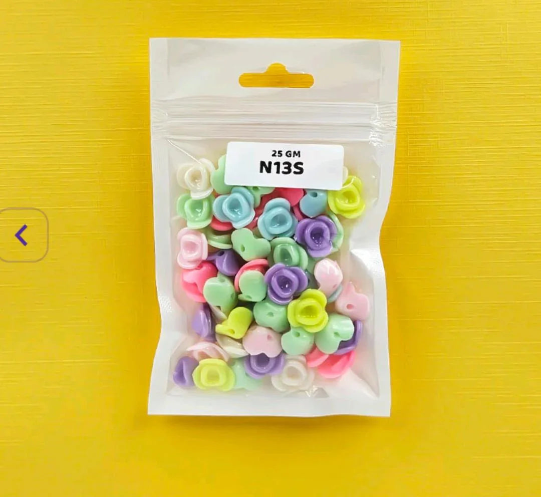 Pastel Flower Craft Beads 25g
