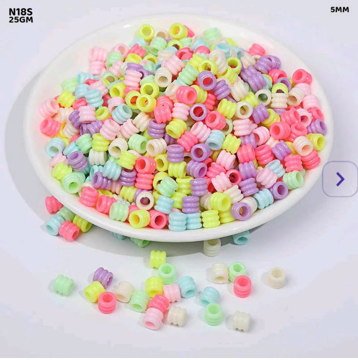 Pastel Tube Craft Beads (25gm) Pack of 1