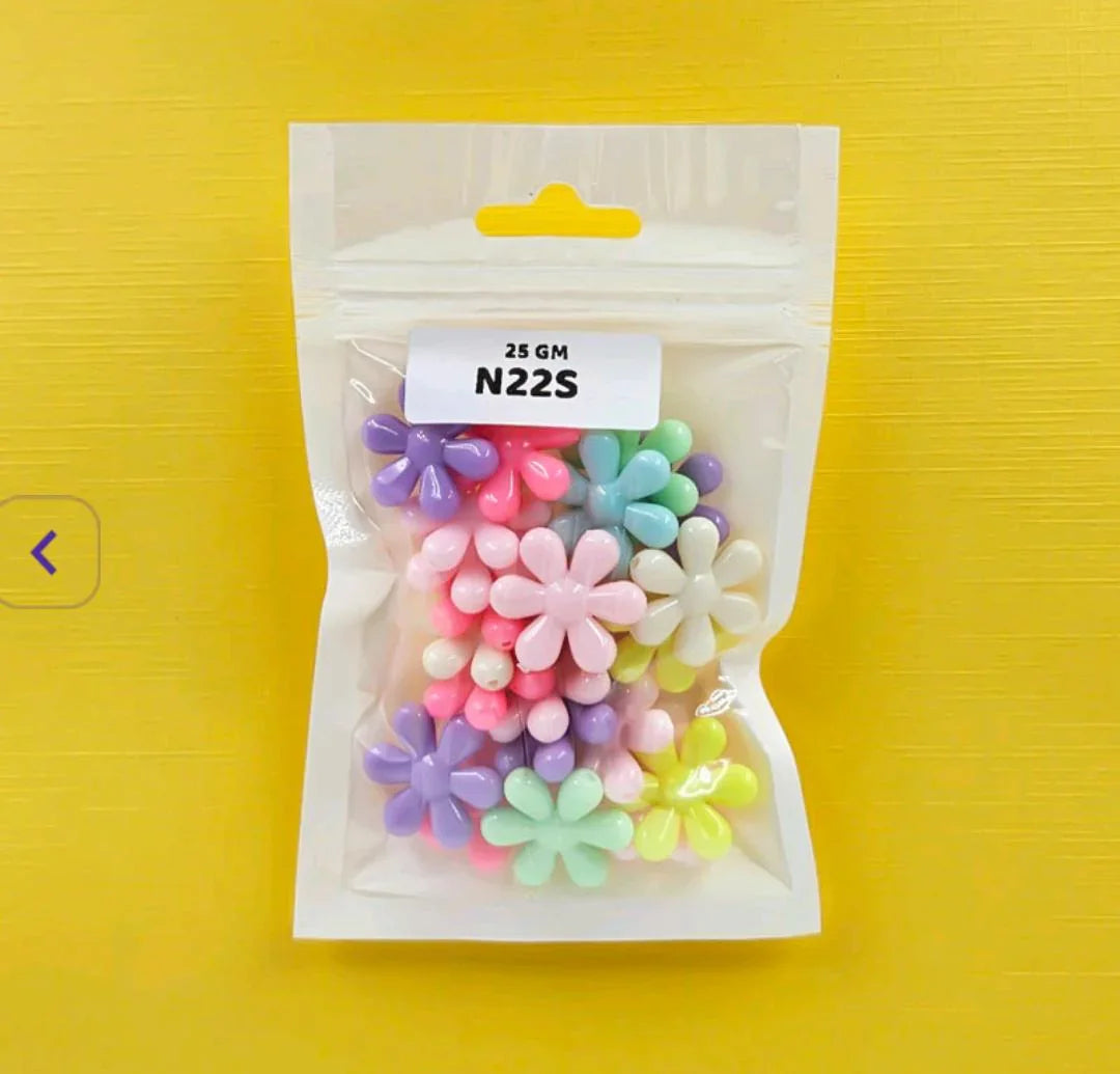 Pastel Flower Craft Beads 25g