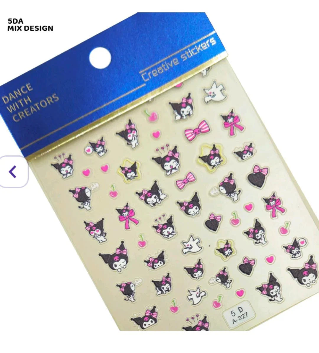 (Buy 1 Get 1 Free) 5D Cute Character Puffy Nail Sticker Sheet