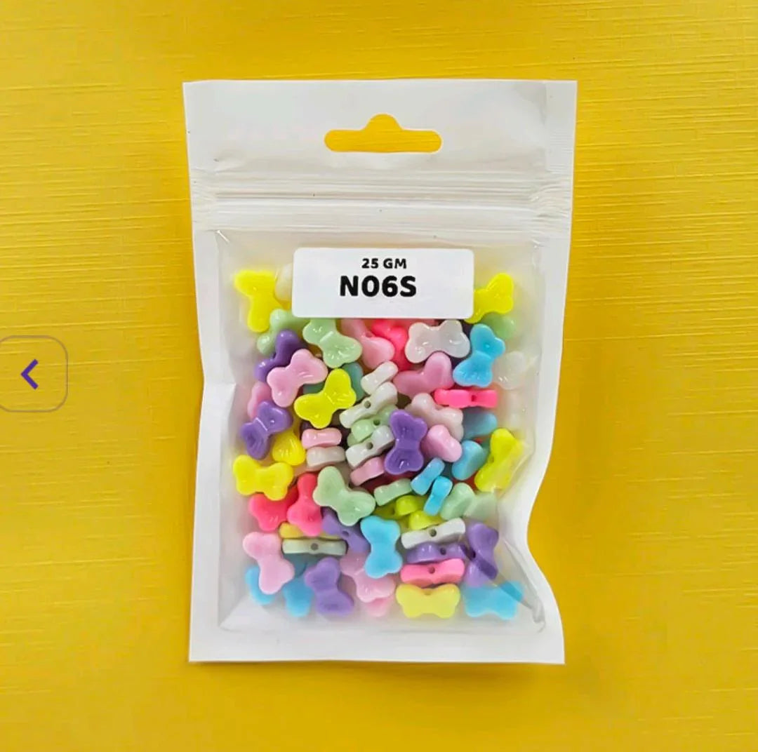 Pastel Butterfly Craft Beads 25g