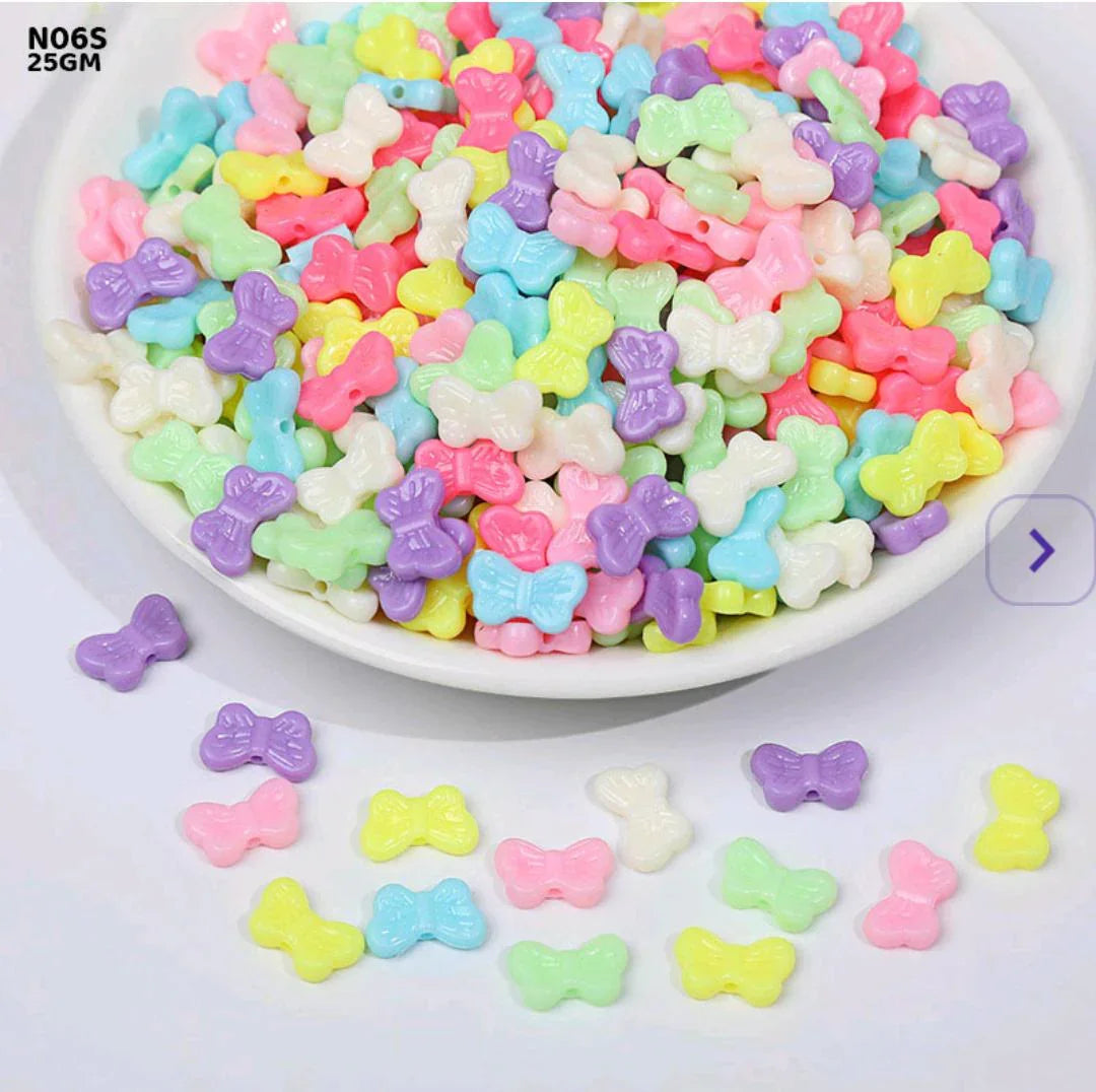 Pastel Butterfly Craft Beads 25g