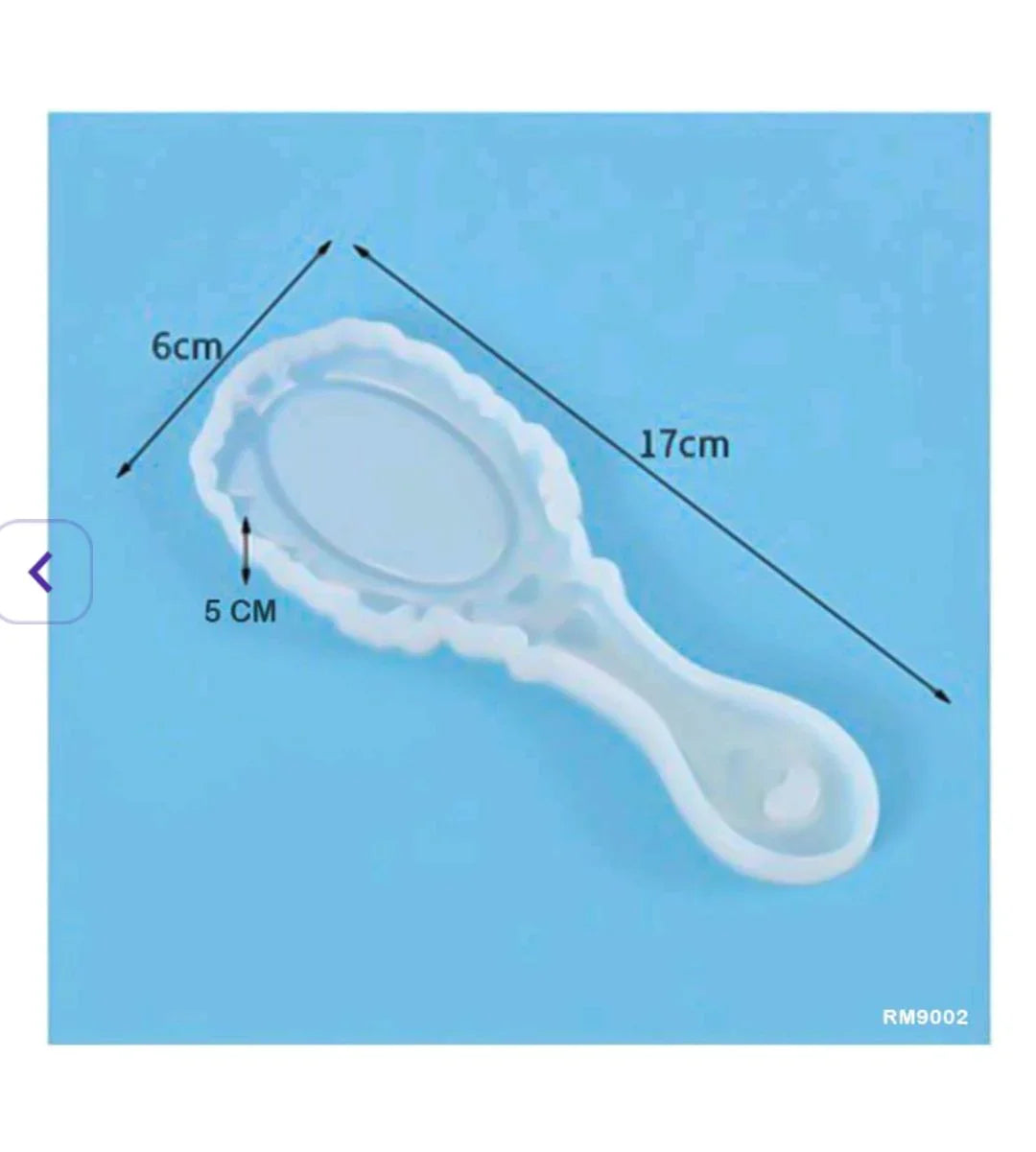 Oval Mirror Handle Silicone Mold (17 x 6cm)