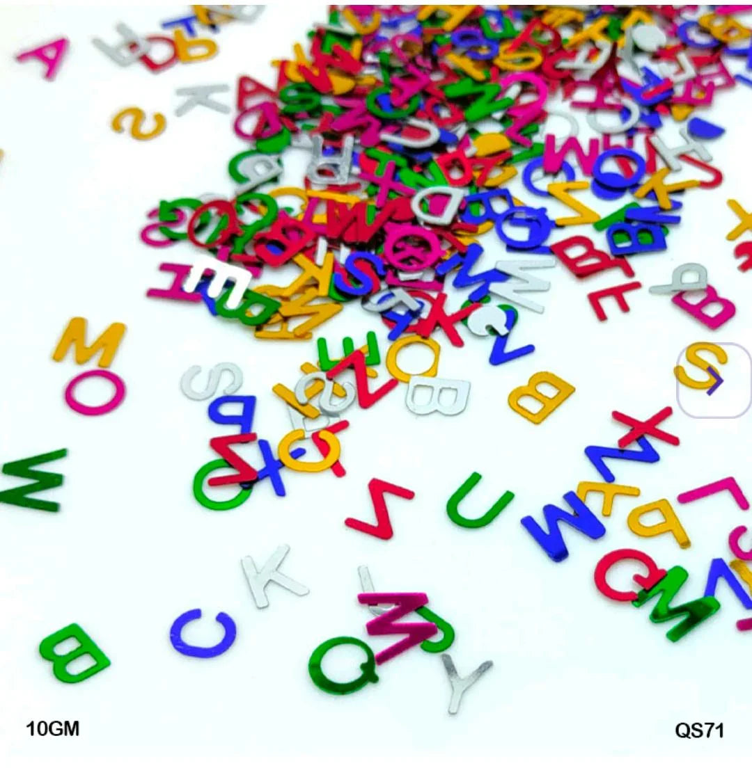 Qs71 Multi Capital Alphabet 8Mm 10Gm Sequins