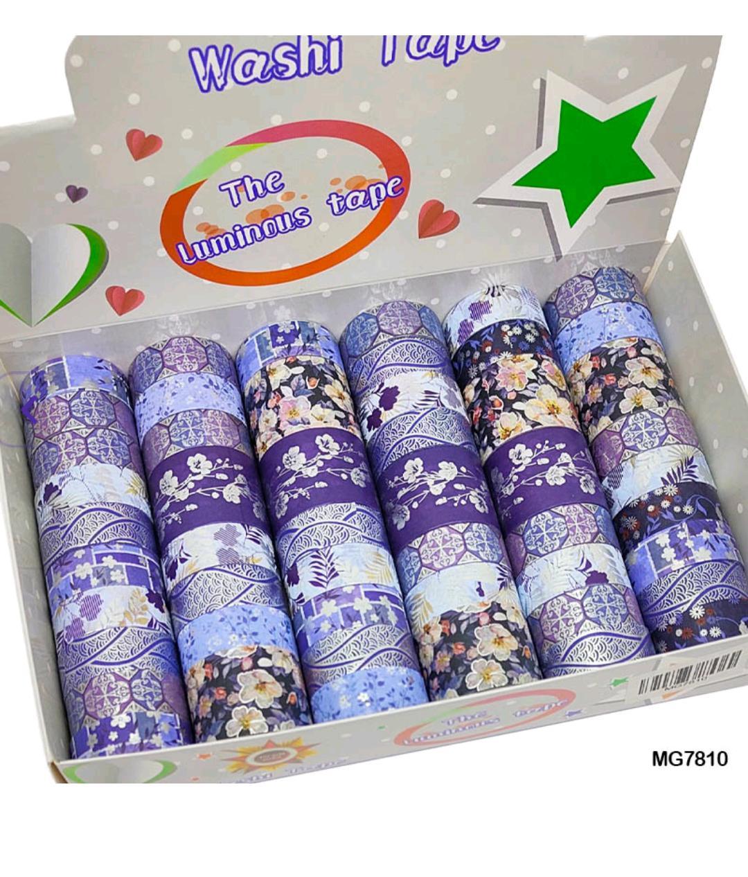 60 Rolls Blue & Purple Washi Tape Set for Journaling & Crafts