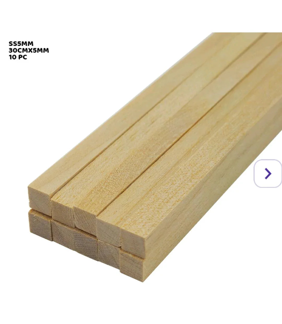 Square Wooden Craft Sticks - 30cm x 5mm (10 Pack) - Versatile DIY Essentials