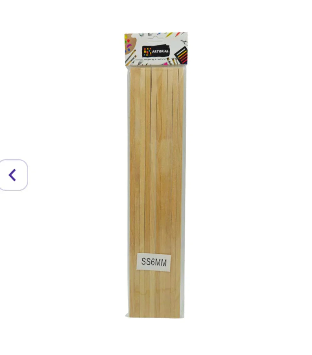 Square Wooden Craft Sticks - 30cm x 6mm (10 Pack)