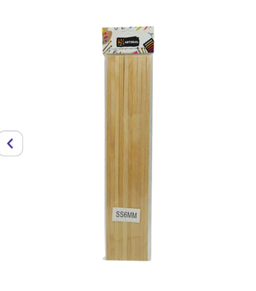 Square Wooden Craft Sticks - 30cm x 6mm (10 Pack)