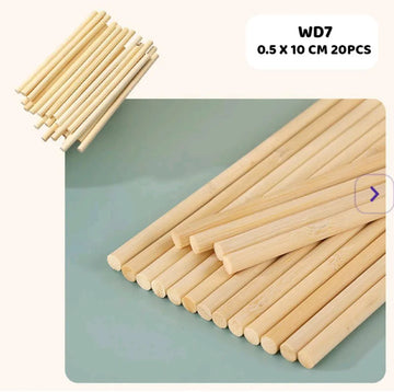 Natural Wooden Craft Sticks - 20 Piece Set (0.5 x 10 cm)