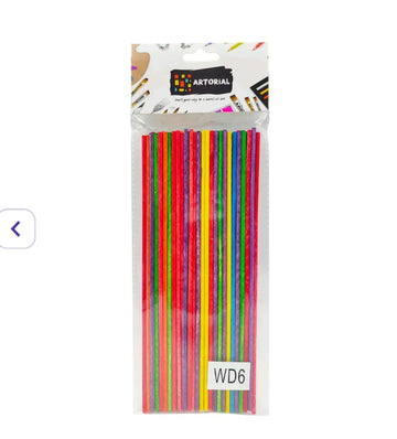 Vibrant Colored Wood Craft Sticks  (50Pcs) pack of 1