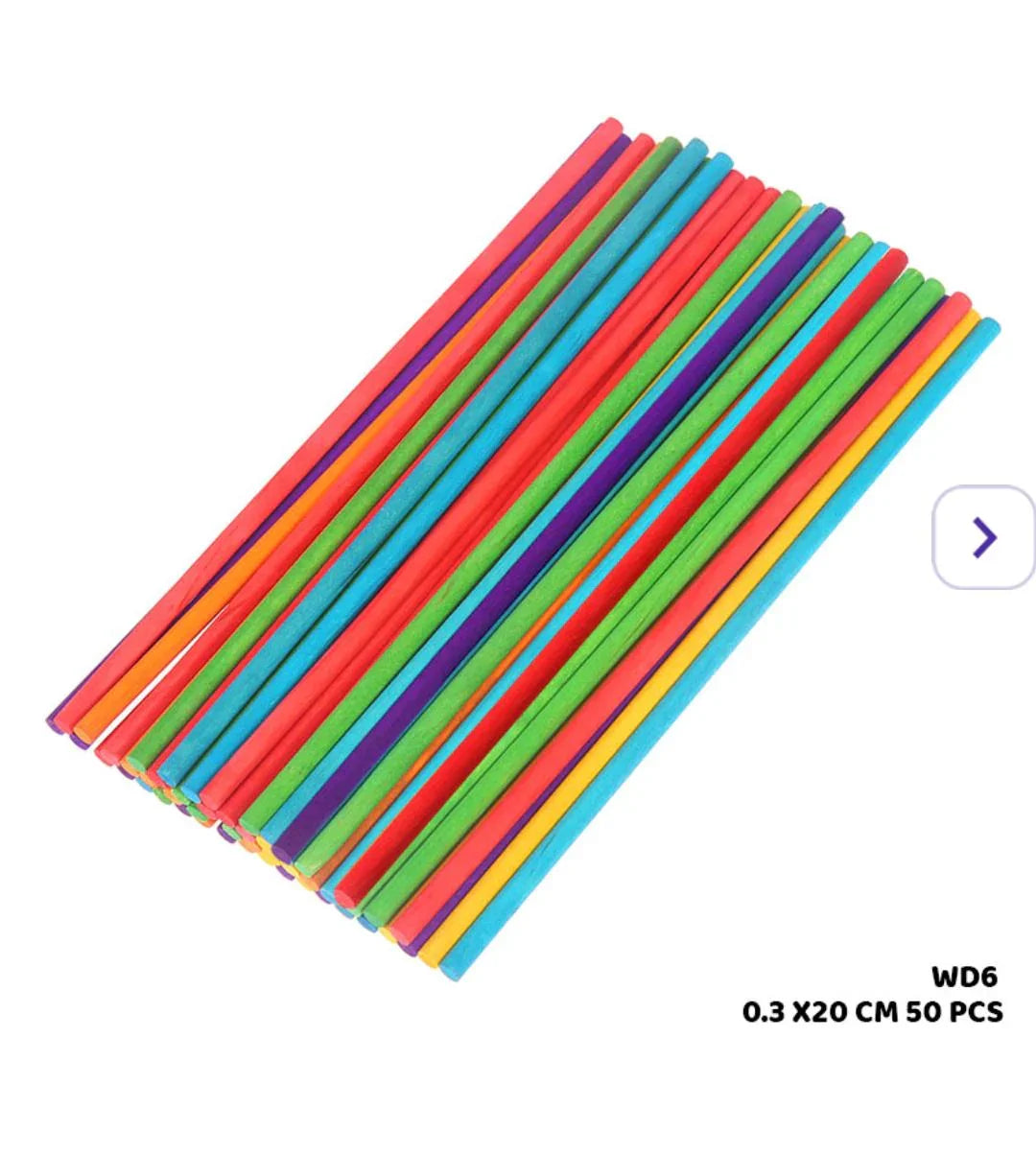 Vibrant Colored Wood Craft Sticks  (50Pcs) pack of 1