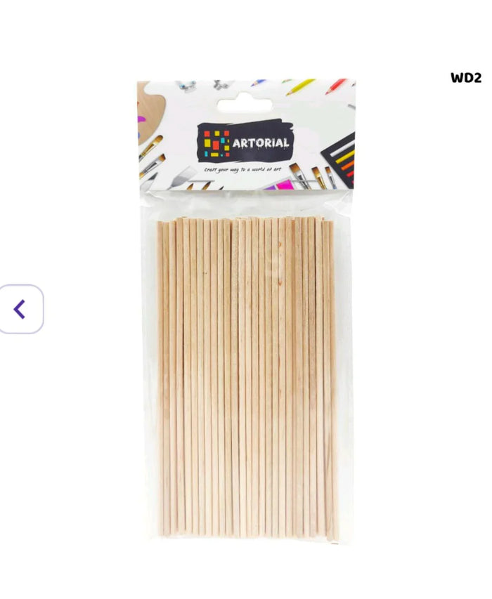 Plain Wood Craft Sticks - 50 Pcs for DIY, Models & Decor