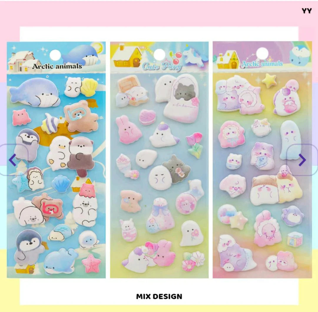 3D Animal Cartoon Print Sticker