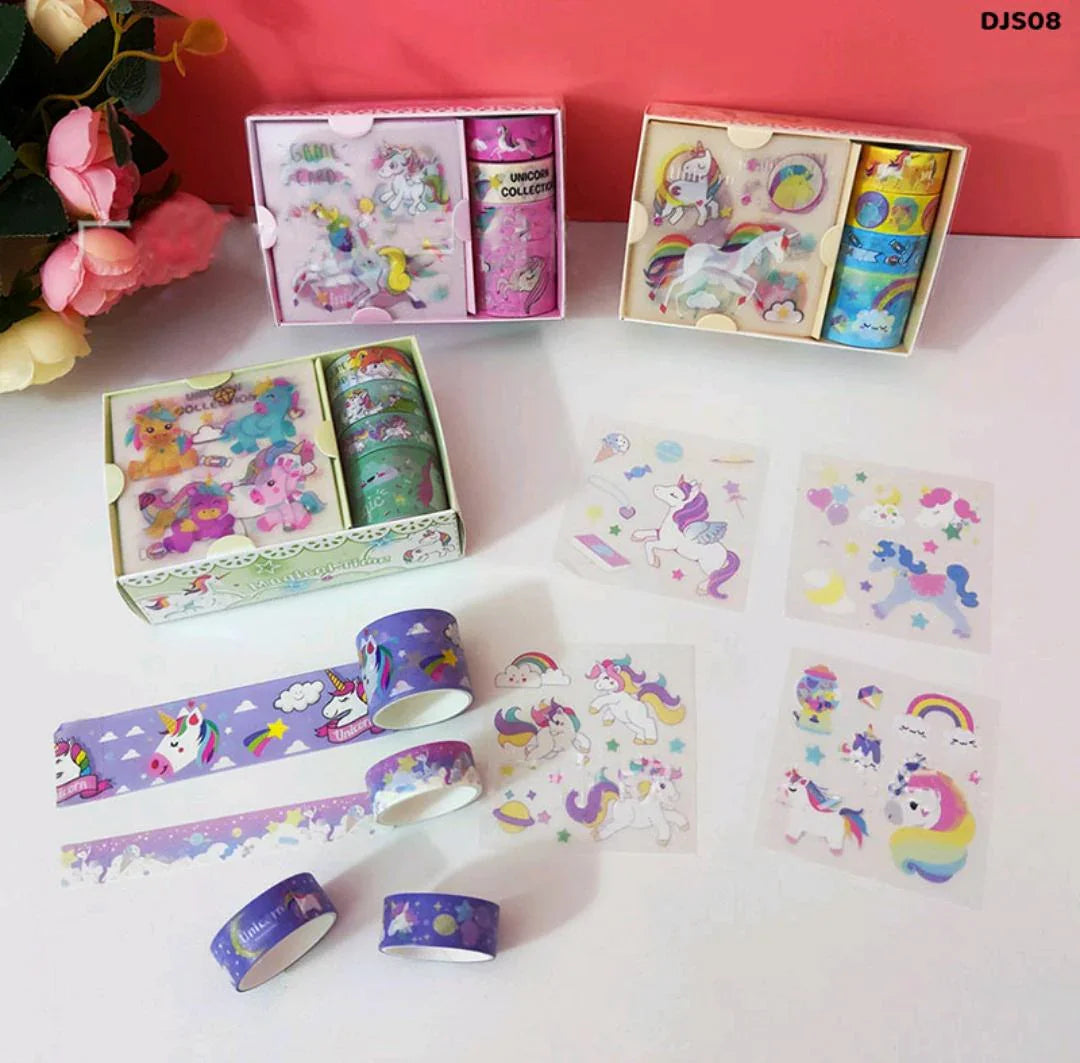 Cute Unicorn Sticker & Decorative Tape Set