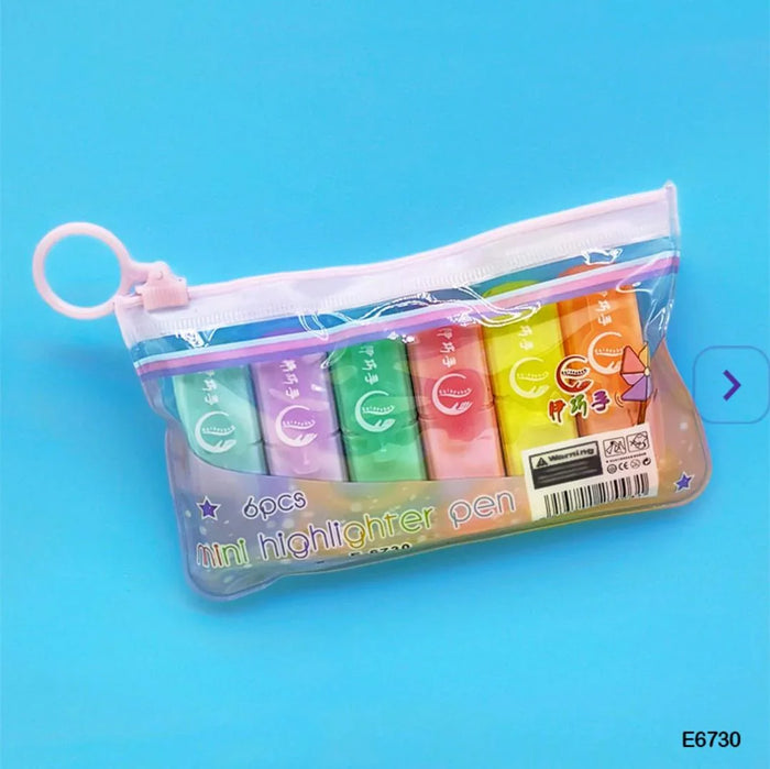 Mini Bottle-Shaped Highlighter Set (6 Colors)