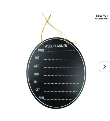 Reusable Blackboard Weekly Planner - Wall-Mounted or Desktop