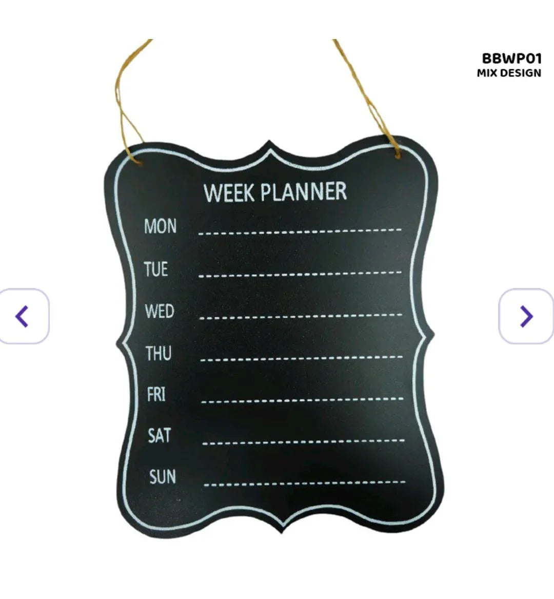 Reusable Blackboard Weekly Planner - Wall-Mounted or Desktop