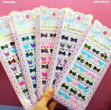 Elegant Crystal Butterfly & Bow Stickers for Decoration