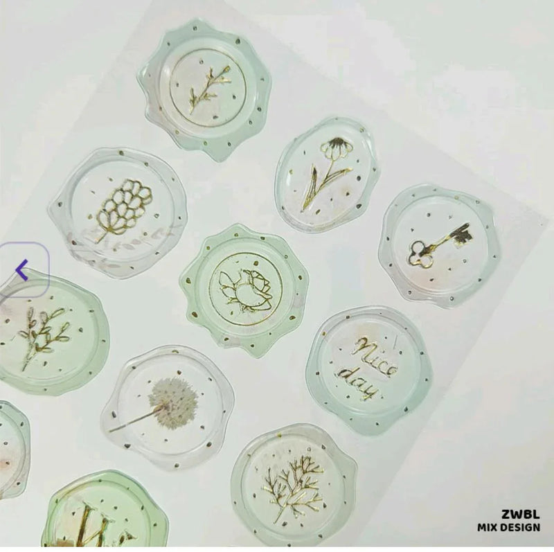 (BUY 1 GET 1 FREE) Zwbl Wax Stamp Style Craft Sticker