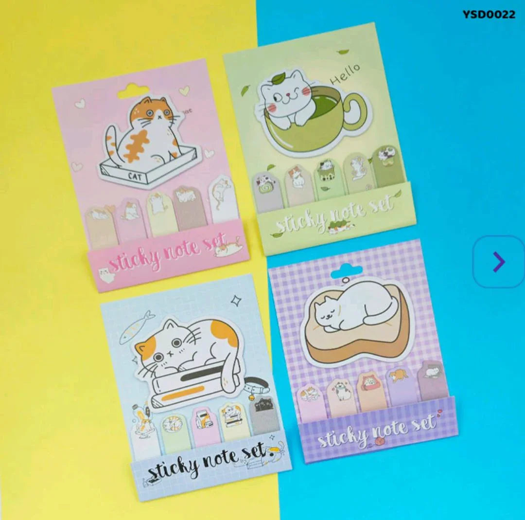 Cute Cat Sticky Note Set (120x156mm)