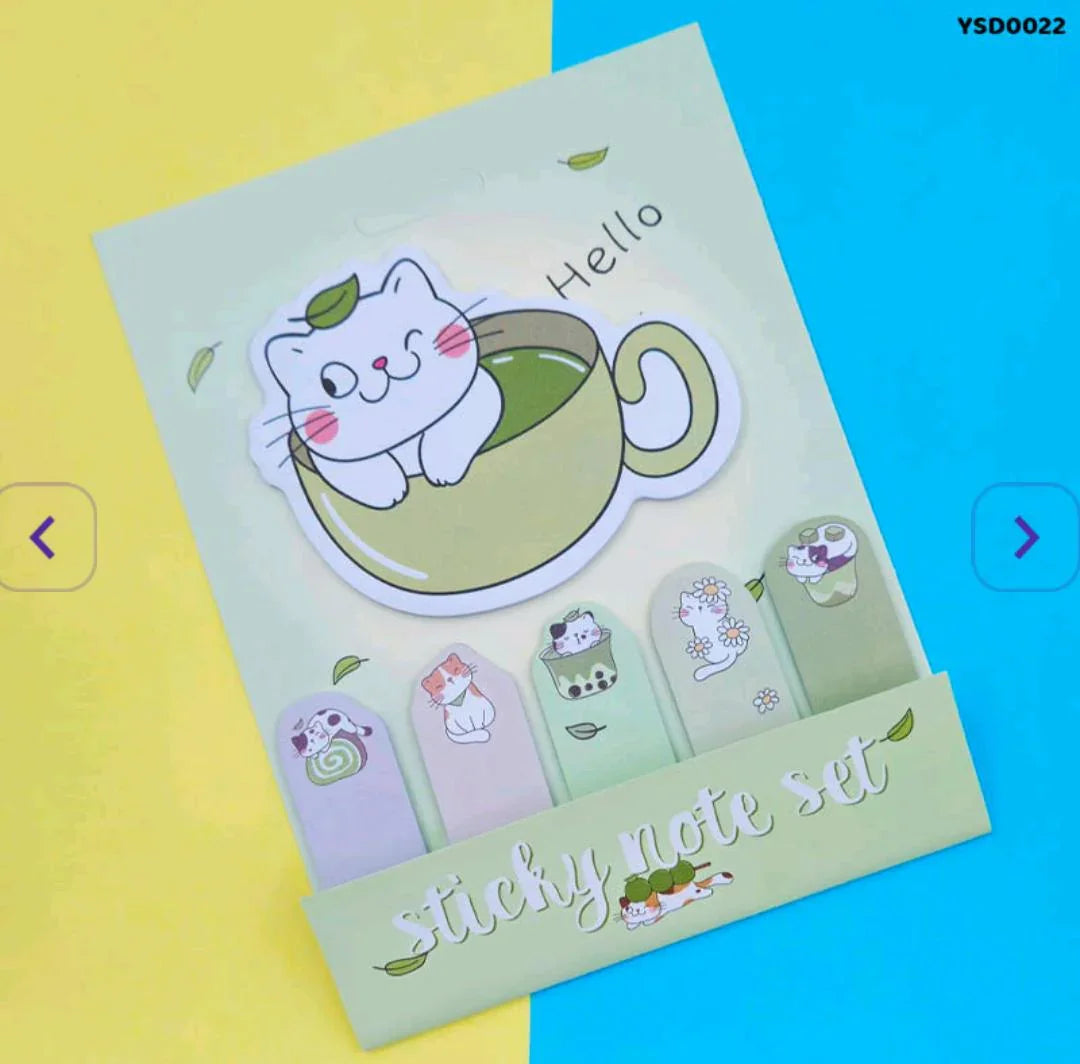 Cute Cat Sticky Note Set (120x156mm)