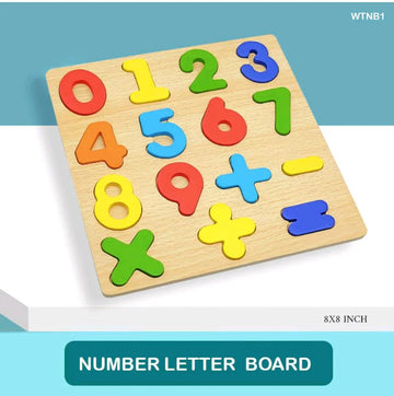 Colorful Wooden Number Puzzle for Toddlers (0-9 & Symbols)
