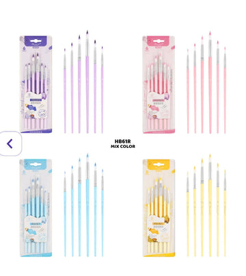 Round Paint Brush Set (6 Pieces)