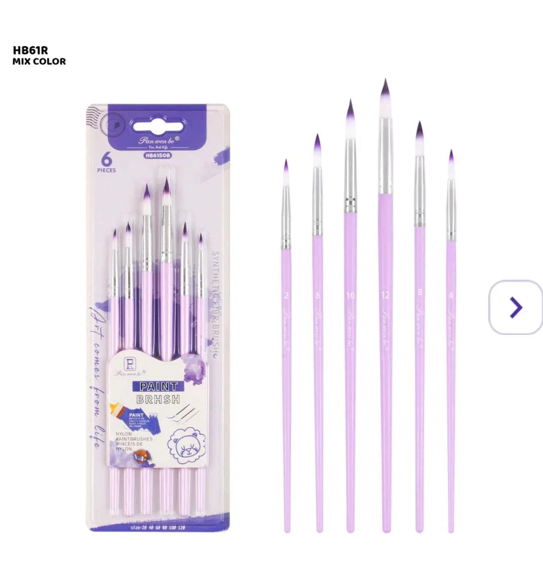 Round Paint Brush Set (6 Pieces)
