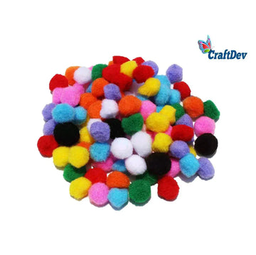 Large Craft Pom Poms 3cm - Assorted Colors (500 Pieces)