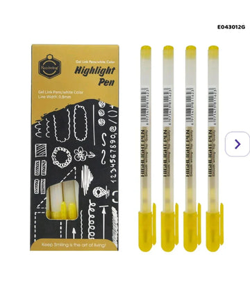 Buy 1 Get 1 Free) Gold Metallic Highlights Pen Set | 0.8mm Tip