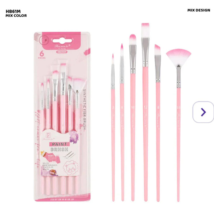 Hb61M 6Pc Paint Brush Mixed