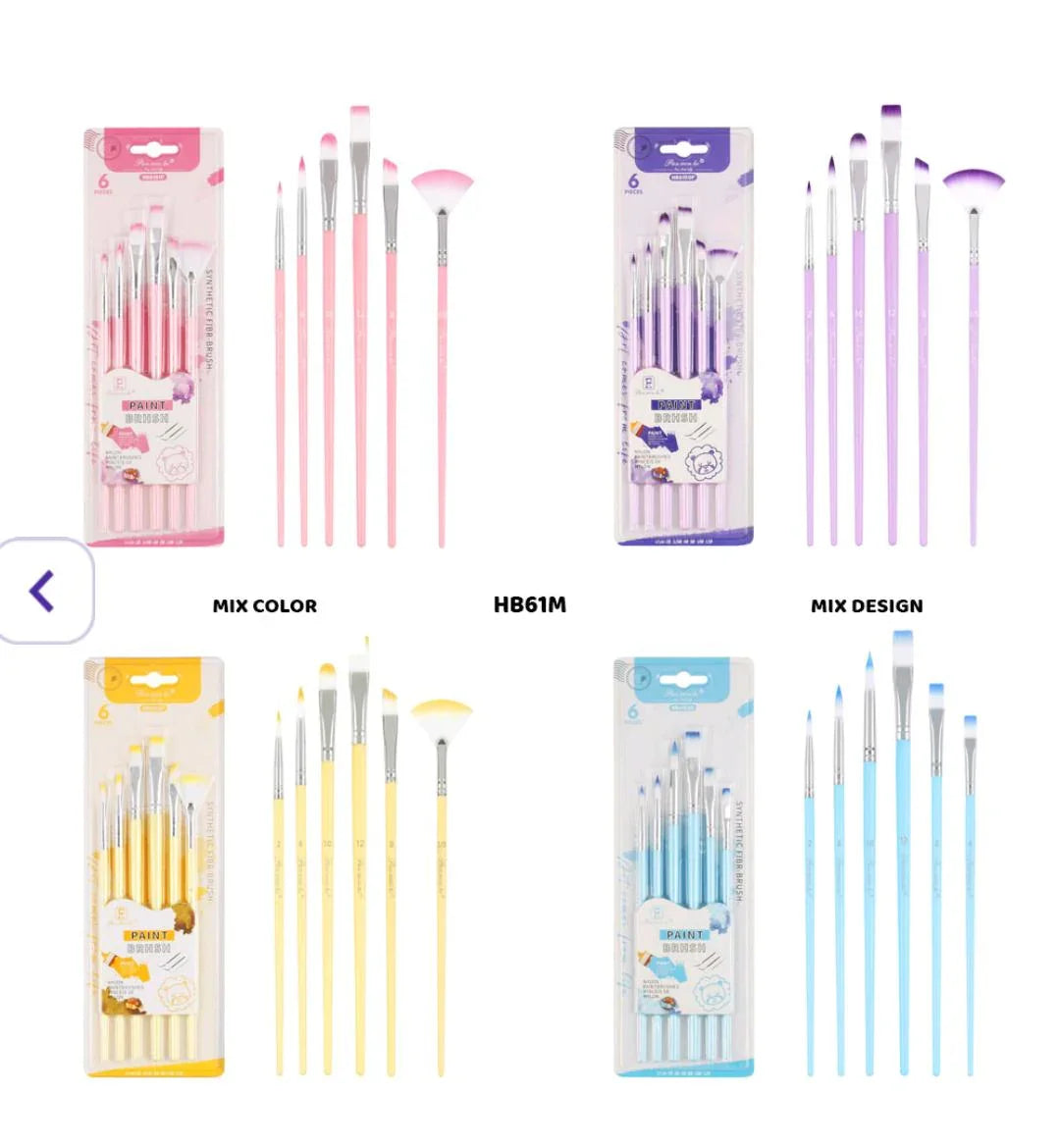 Hb61M 6Pc Paint Brush Mixed