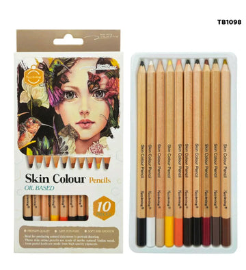 Professional Skin Tone Oil-Based Colored Pencil Set (10 Pencils)