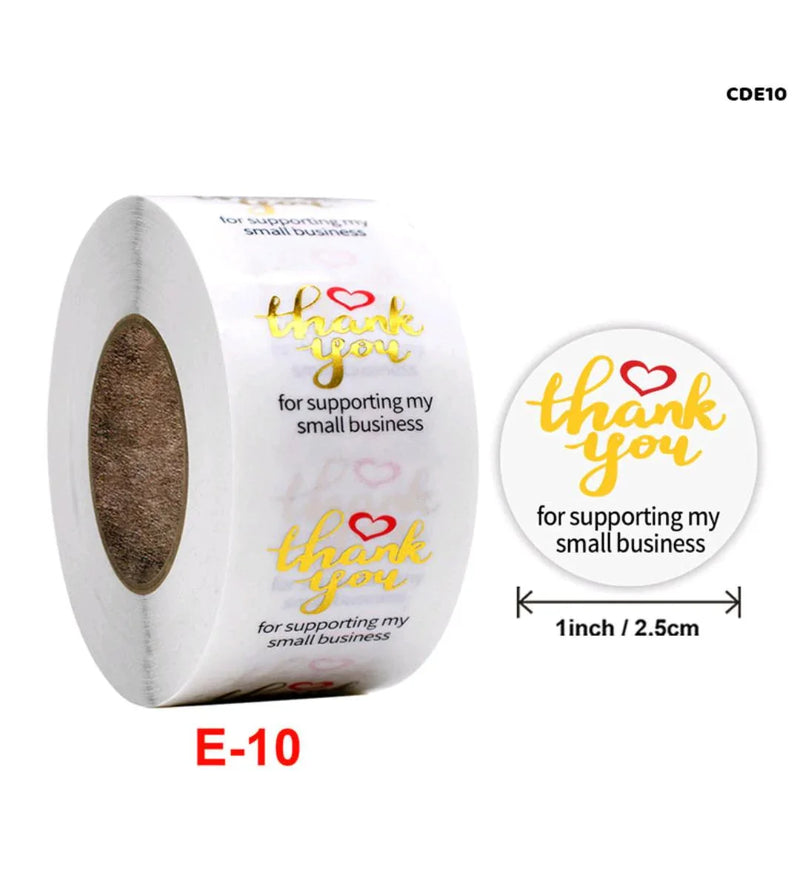 Elegant "Thank You" Stickers & Labels for Business Packaging (500 Roll)