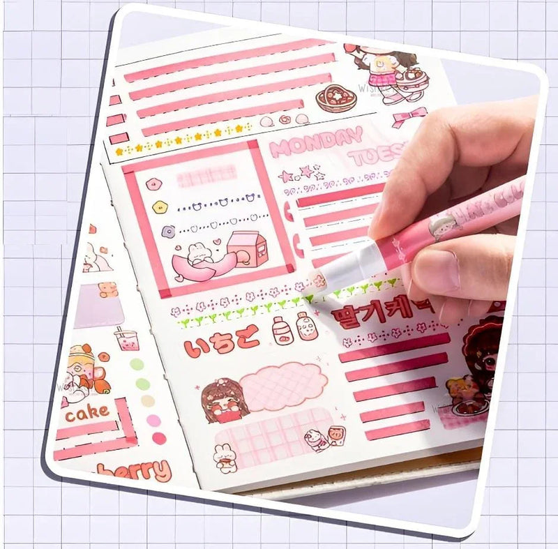 Dual Side Roller pen With color pen l pack of 8 pens