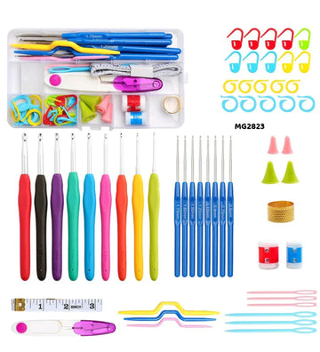 Comprehensive 52 Piece Knitting & Crochet Hook Set with Case